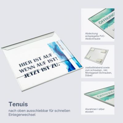 Tenuis A3 silber, hoch querformat zum kleben, Türschild, Schild, Schilder